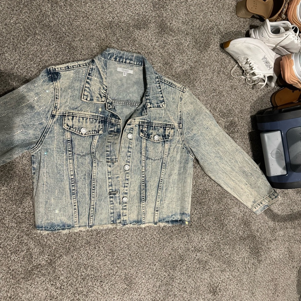 Denim Jacket with Distressed Details